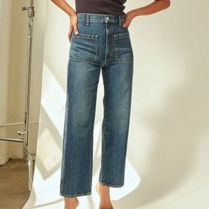 AMO Patch Pocket Jean in Eternal Blue